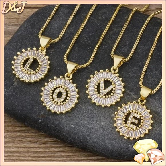 💎✨ White Gold Crystal Initial Necklace - Picture 3 of 8